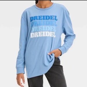 Blue Kids Shirt with Dreidel Design